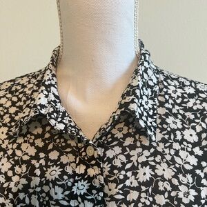 Ralph Lauren Black and White Floral Blouse